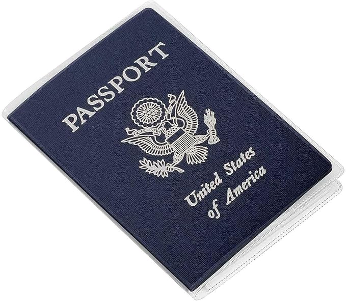 Waterproof Clear PVC Passport Cover Holder Case Protector ID Card | Waterproof,scratchproof, dustproof. Lightweight, slim. Keeps cards & travel docs organized for men & women