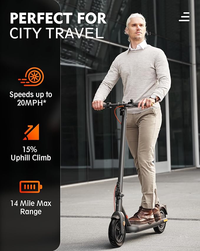 V22PRO Electric Scooter for Adults, 10" Honeycomb Tires, 14 Miles Range, 350W Motor & 20 MPH Portable Folding Commuting Electric Scooter with Turn Signals & App