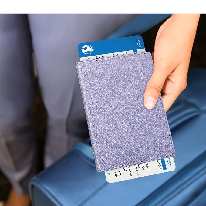 FINTIE Passport Holder, Slim Travel Wallet RFID Blocking Card Case Cover | Passport Cover Protector Essentials with Credit Card Slots, For Women/Men