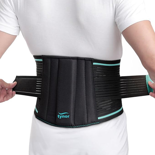 TYNOR Back Support Belt Adjustable Back Brace for Lower Back Pain,Breathable Lumbar Support Belt for Men & Women, Lower Back Brace for Herniated Disc, Sciatica & Heavy Lifting (XXL, Classic Black)