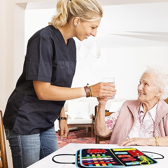 Fidget Blanket for Adults with Dementia,Dementia Activities for Seniors,Alzheimers Dementia Products for Elderly, Busy Board,Sensory Blanket for Autistic Autism.
