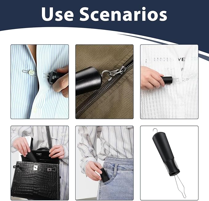 Button Hook and Zipper Pull Helper, One Hand Button Aids for Seniors Arthritis Stroke Carpal Tunnel Easy Dressing Aid Tool for Elderly Disabled, Soft Grip Handle, No Snagging for Dresses