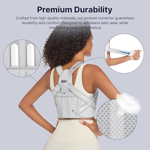 Fit Geno Posture Corrector for Women Lite, Upper Back Brace for Slouching | An Adjustable, Lightweight Design Supports Your Neck, Shoulders, and Upper Back to Help You Sit and Stand Taller