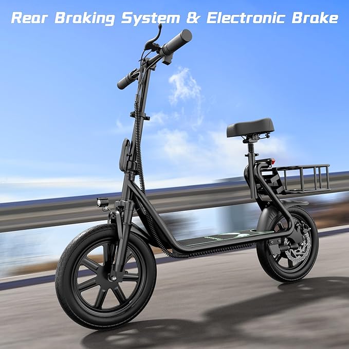 Electric Scooter - 8.5"/10'' Solid Tires, 350W/500W Motor, Up to 19-22MPH and 21-24Miles Long-Range Portable Commuting Scooter for Adults with Double Braking System and App
