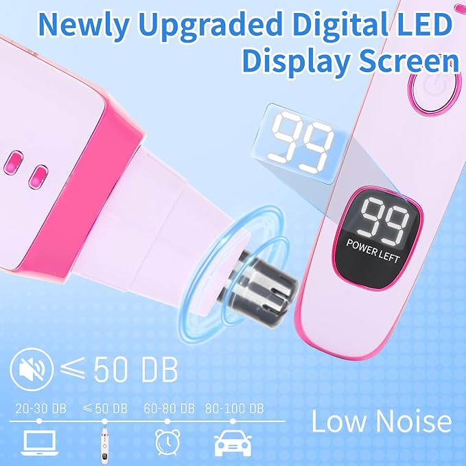 Nose & Ear Hair Trimmer with LED Display for Men and Women, 2026 USB Rechargeable Facial Trimmer Clipper for Easy Cleansing, Portable Painless Grooming Kit (Purple)