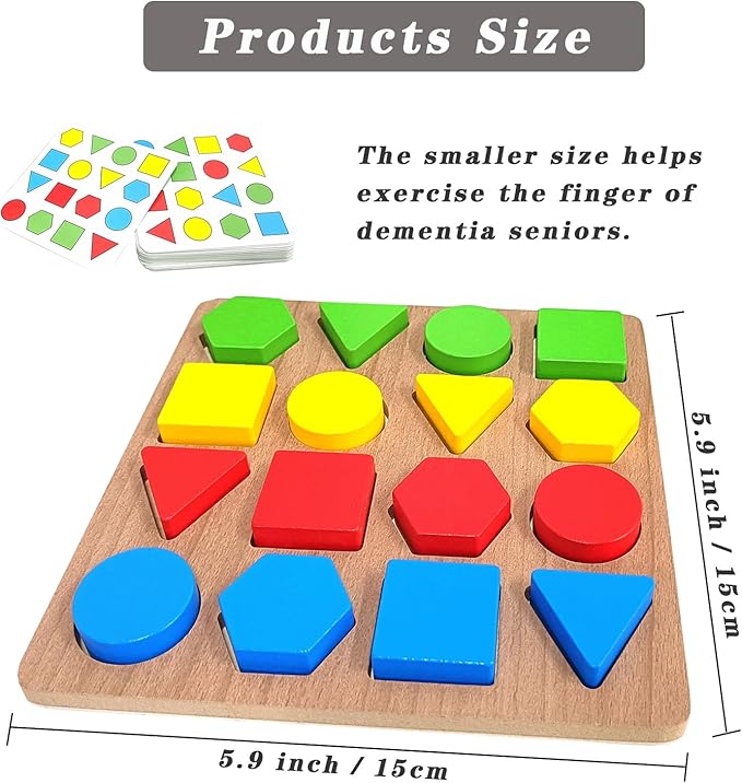 Puzzles Gifts for Dementia,Alzheimers Activities & Memory Games for Seniors,Geometric Cognitive Products for Elderly
