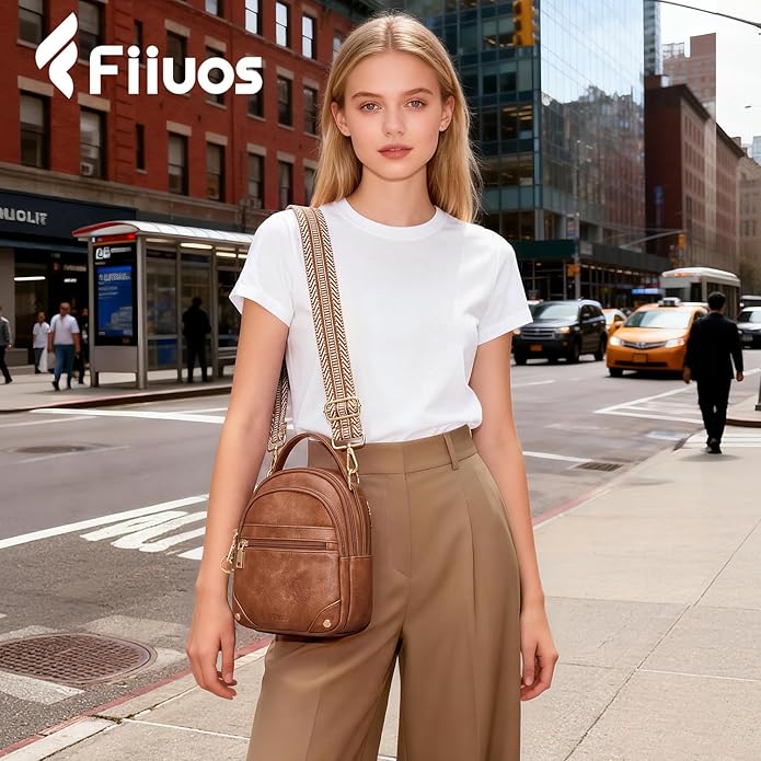 Anti Theft Crossbody Bag for Women RFID Small Purse Travel | Secure Crossbody Phone Purse with Handle, 5 RFID Slots, 7-Pocket Fits 7.9" Tablet, Adjustable Strap, Hands-Free Everyday