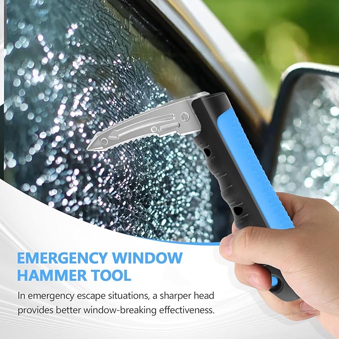 Car Door Handle for Elderly - 2025 New 3-in-1 Car Handle Assist, 2 Pack Auto Cane Portable Vehicle Support Handle Door Assist Bar, Max Load 500 Lbs, Anti-Slip Design (Blue-Car Handle +Strap)