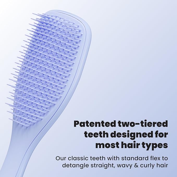 Tangle Teezer Ultimate Detangler Brush, Straight to Wavy, Sweet Lavender | Patented two-tier, regular-flex teeth reduce breakage & split ends on wet or dry hair; Shower-friendly hairbrush for all ages