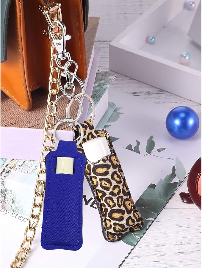 Chapstick Holder Key Chain Lipstick Holder Lip Balm Holder Keychain | Stocking Stuffers Gift, Compatible with Chapstick, Lip Balm and Lipstick, Bag Charm Accessories, Gifts for Women Friend