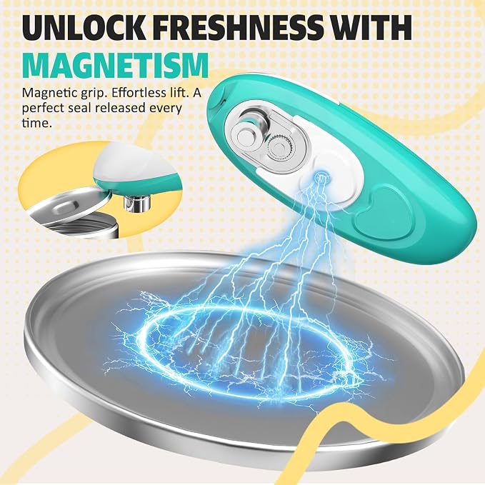 Electric Can Opener, One-Touch Automatic Can Opener Easy Side Cut All Can Sizes with Smooth Edge, Handsfree Battery Operated Kitchen Gadget Safe for Seniors & Arthritis