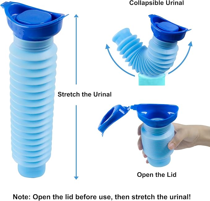 Pee Bottles for Men,Portable Urinal for Men,Collapsible Urine Bottle 750ML | Car Urinals for Men and Women,Emergency Urinal Bottle Shrinkable Pocket Toilet for Travel,Camping,Traffic Jam,Road Trips