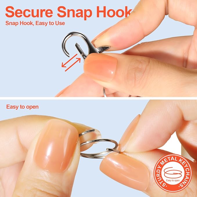 LEOBRO 100PCS Lobster Claw Clasps and Key Rings, Keychain Making Kit - 50PCS Keychain Clips and 50PCS Key Chain Ring, for Key Chains, Crafts, Lanyard, Key, Jewelry Making