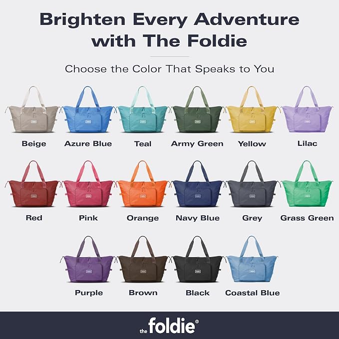 The Foldie Foldable Travel Bag for Women - 40L Weekender Bag with Multiple Pockets - Carry On Expendable Travel Bag