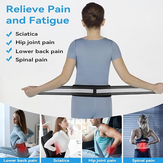 Waist Belt Sacroiliac Hip Belt, Lumbar Support Sciatica Pain Relief, Sacroiliac SI Joint - Lower Back Support Brace for Women and Men, Non-Slip and Adjustable & Breathable Back Pain Relief (Medium)