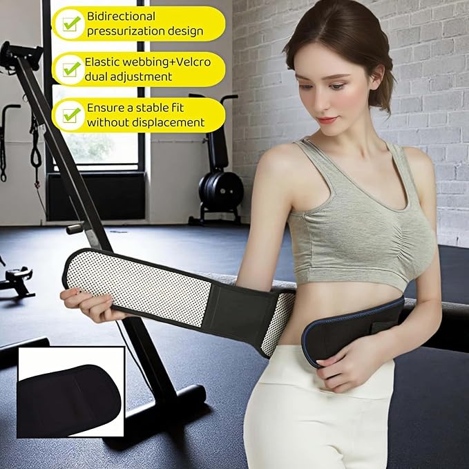 Self heating lumbar support strap suitable for both men and women - adjustable back support with thermal therapy, used to relieve lumbar discomfort, posture support (XXL)