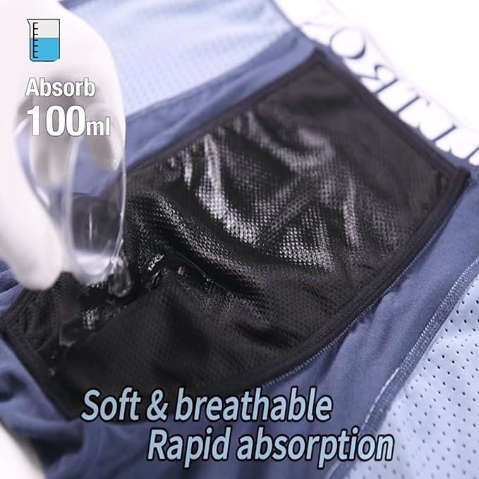 Incontinence Underwear for Men Washable Mens Incontinence Underwear for Bladder Leak Protection Reusable Leak Proof Underwear for Men Urinary Incontinence Boxer Shorts (1Black+2Blue, Large)