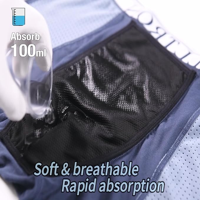 Men's Incontinence Underwear, Leak Proof Boxer Briefs Washable Reusable Incontinence Briefs for Daily Bladder Leakage 3 Pack (2Black+1Blue)