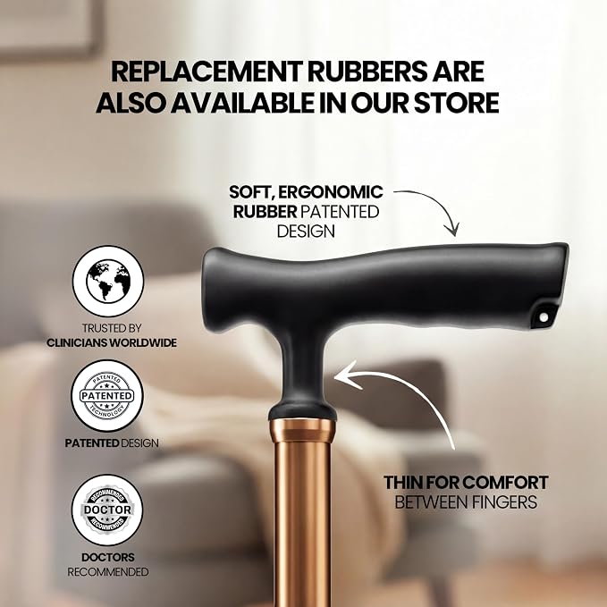 Allay Walking Canes for Men & Women - Adjustable Canes for Women for Stability, Self Standing Wide Quad Pivot Base, Light Weight, Soft Handle Grip and Travel Bag, Walking Sticks for Seniors