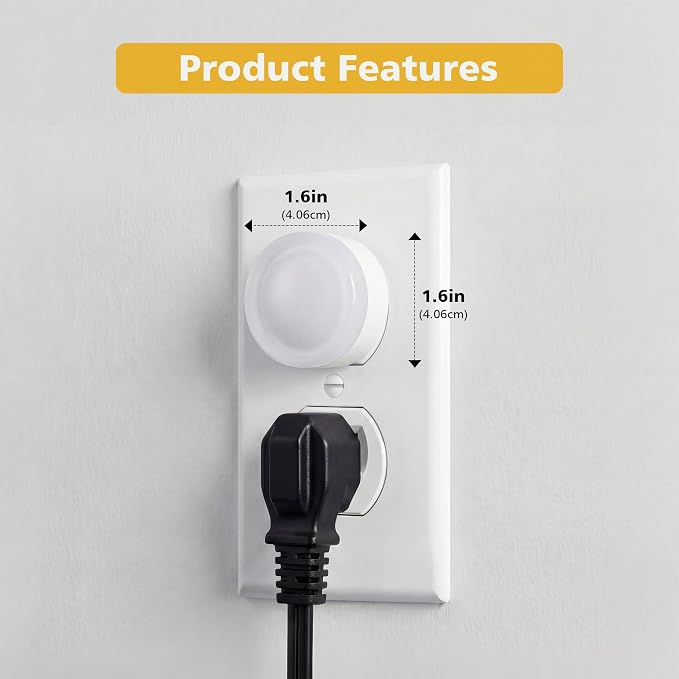 Acrylic LED Night Lights Plug into Wall 2-Pack, Dusk to Dawn Sensor | Soft White 3000K, Energy Efficient, Compact Plug-In Design, Auto On/Off, for Hallway, Bathroom, Bedroom, Kitchen, Kids Room