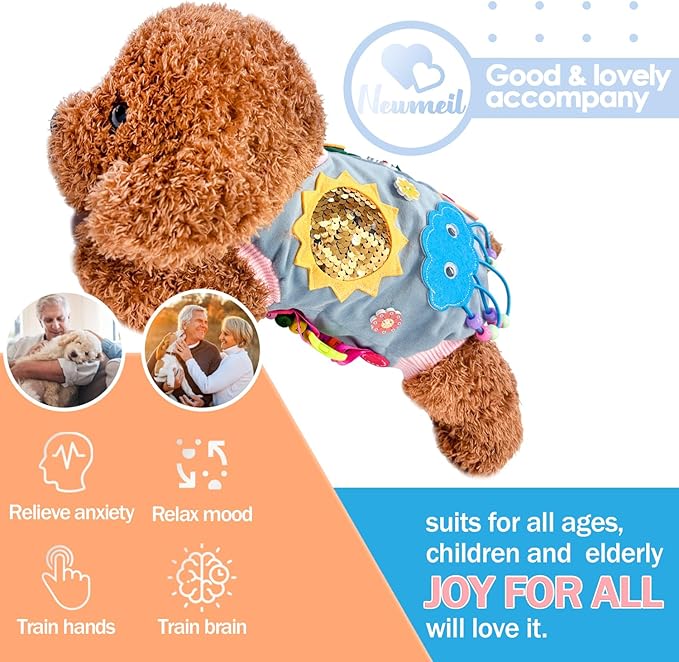 Fidget Blanket For Adults With Dementia, Alzheimers Products For Relief Anxiety, Calming, Exercising, Sensory Activities For Seniors, Busy Blanket For Dementia Patients, Nursing Home, Gift For Elderly