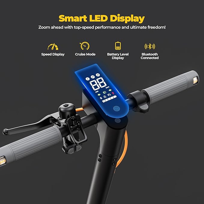Electric Scooter for Adults with Suspension, 10in Pneumatic Tires, 19 Miles, 10.2AH 220.3Wh, 350W Motor, 15MPH Max Speed, Turn Lights, Foldable Adult Electric Scooter