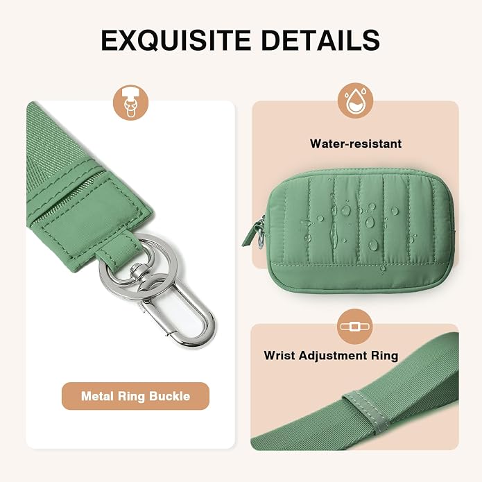 Marvolia Wristlet Wallet for Women Quilted Protective Wristlet Purse | Lightweight, Multi-Pockets with Zipper, for Travel Daily Necessities