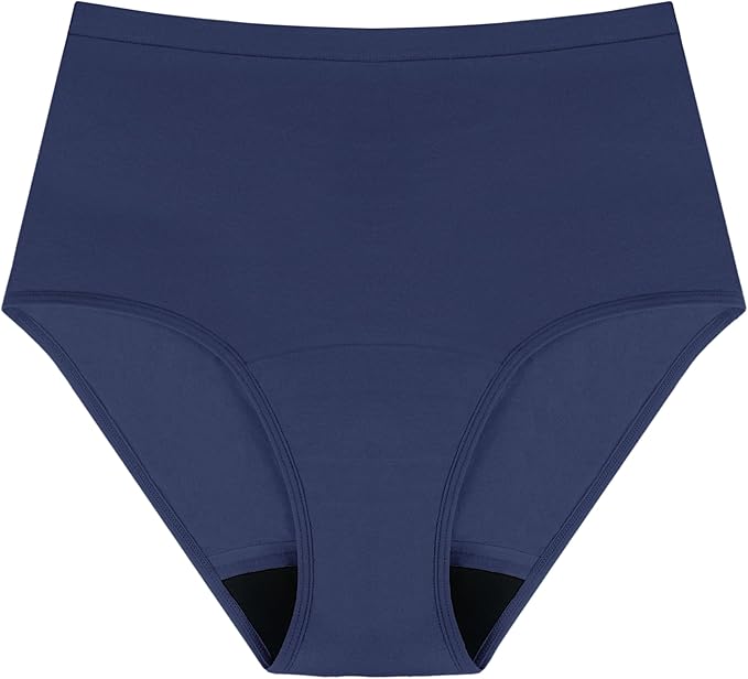 AIRCUTE Washable Urinary Incontinence Protective Underwear for Women Leak Proof Absorbent Reusable Panties 60ML 1 Pack (Dark Sea, 2X-Large)