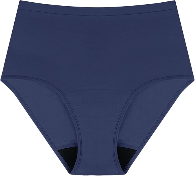 AIRCUTE Washable Urinary Incontinence Protective Underwear for Women Leak Proof Absorbent Reusable Panties 60ML 1 Pack (Dark Sea, X-Large)