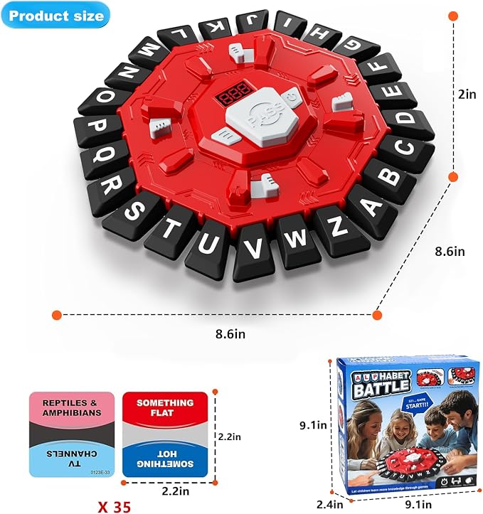 Word Game Family Party Board Games Card Game Learning Alphabet Letter Game | 220 Topic, 2 Modes, Digital Display Timer, The Fun Fast-Paced Race Against The Timer for Kids & Adults Christmas Gift