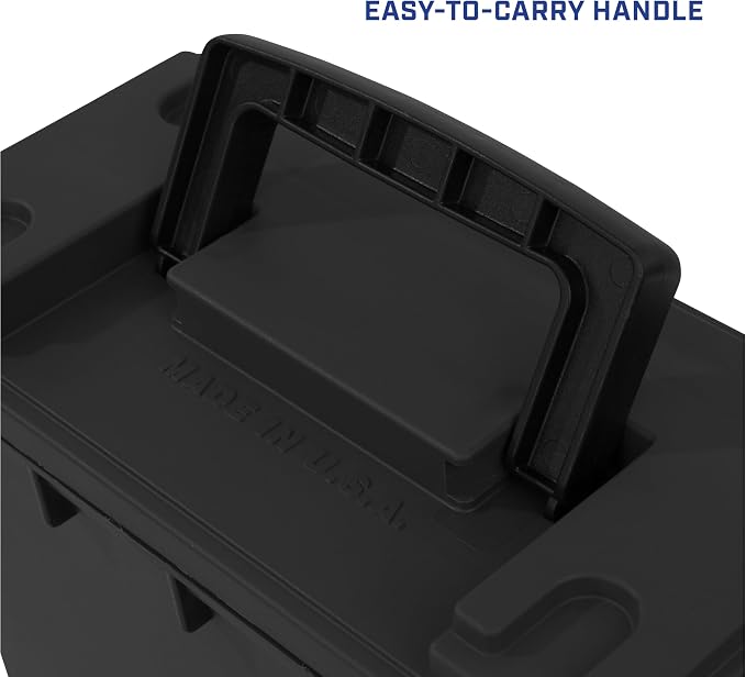 Sheffield Ammo Box Made in USA, Stackable Lockable Ammo Storage Box, Black | 2 Pack Lockable Storage Box, Water and Dust Resistant Dry Box, Secures Hunting Gear, Gun Accessories, Supplies, and Bullets