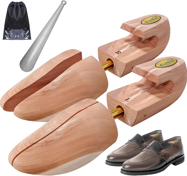 eachway Cedar Shoe Trees for Men and Women, Wooden Shoe Stretcher, Sneaker and Dress Shoe Widener, Shape Keeper
