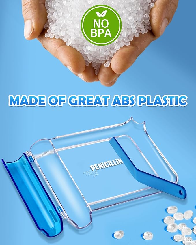 Plifal Pill Counter Tray with Spatula - Pill Counting Tray Letter Print Pharmacy Counting Tray Medicine Sorting Tray with Funny Reminder Labels, Equipped with L-Shaped Spatula