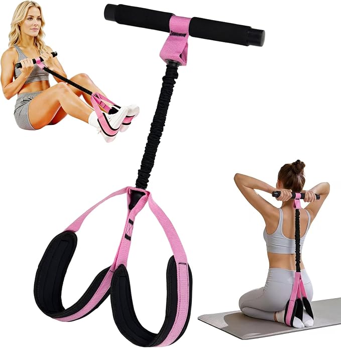 Upgraded Pedal Resistance Band with Handles, Upgraded Latex Exercise Band with Soft Non-Slip Foot Pedals, Full-Body Workout Equipment for Home Gym, Core Training, Pilates, Yoga