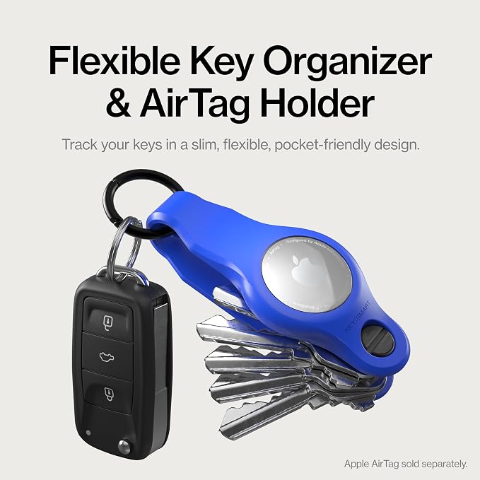 KeySmart Air - Premium Keychain Key Holder Compatible with Apple AirTag, 5 Key Organizer Keychain, Air Tags Not Included