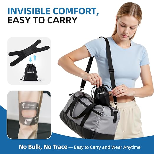 CAMBIVO Patella Tendon Support Knee Brace for Women & Men, Adjustable Knee Strap with Gel Pad & Side Stabilizers, Breathable Lightweight Knee Support for Running, Training & Daily Use (Black, S/M)