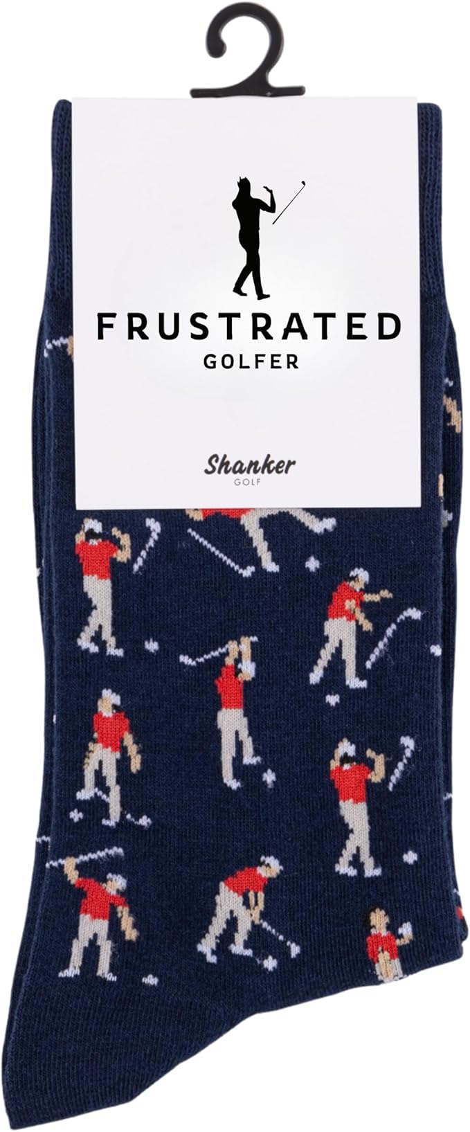 Shanker Golf Socks - Funny Angry Golfer Socks - Funny Golf Gift for Men - 1 x Pair, Size 10-13 - Fathers Day Golf Gift
