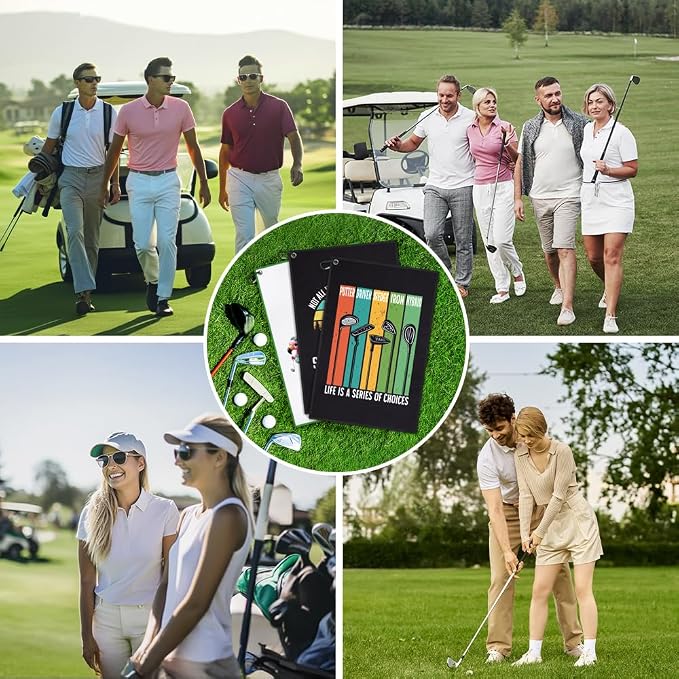 DYJYBMY Get in Printed Golf Towel with Clip, Funny Golf Accessories Towel for Men Women, Christmas Birthday Gifts for Golfer, Retirement Gifts for Golfing Lover Family Friend Coworker