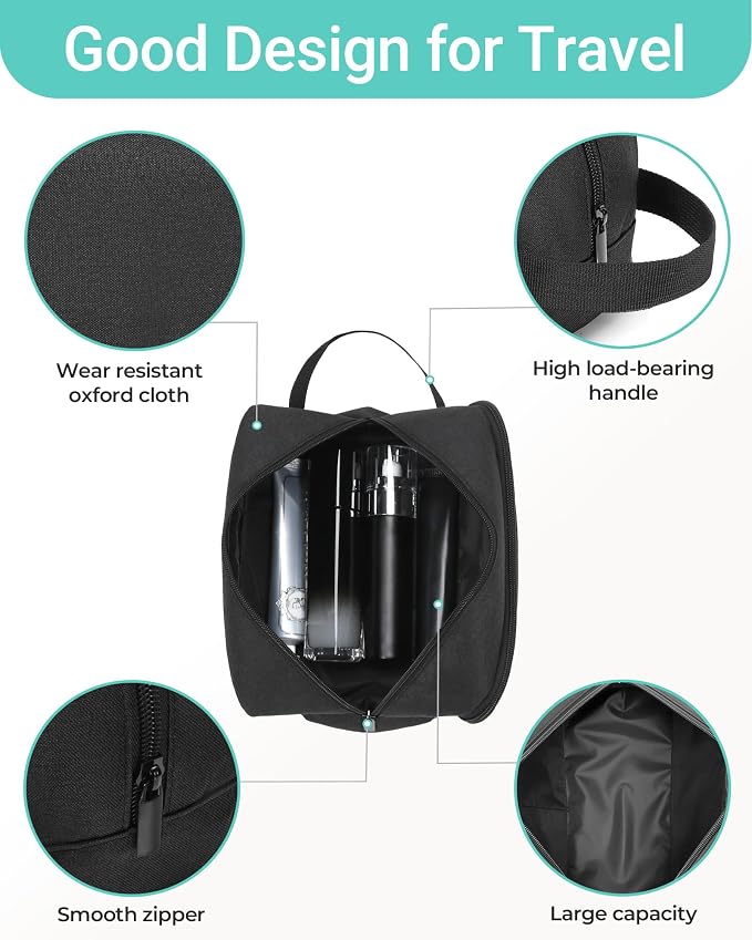 Elviros Travel Toiletry Bag for Men Hanging Dopp Kit Shaving Bag Toiletries Organizer Small Tool Medicine Hygiene Bag for Traveling Pouch(Dark Grey,Large)