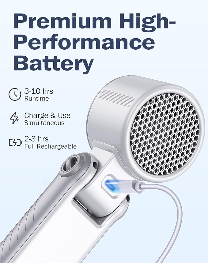 Portable Handheld Fan with Semiconductor Ice Cooling, [Instant Ice Relief], 4000mAh Rechargeable Mini Personal Fan, 5 Speeds, Quiet USB Travel Fan for Outdoor, Commuting, Summer Heat