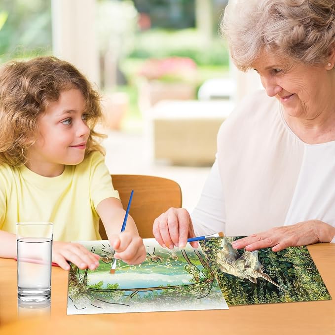 36Pcs Dementia Activities for Seniors,Reusable Water Coloring Set for Dementia Memories Activities, Adults Seniors Toys Games with Painting Brush Drawing Gifts (Forest)