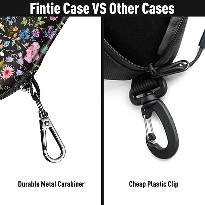 FINTIE Sunglasses Case, Hard EVA Shell Shockproof Sport Glasses Case with Metal Carabiner Travel Zipper Eyeglasses Holder
