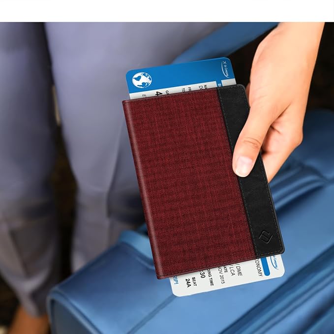 FINTIE Passport Holder, Slim Travel Wallet RFID Blocking Card Case Cover | Passport Cover Protector Essentials with Credit Card Slots, For Women/Men