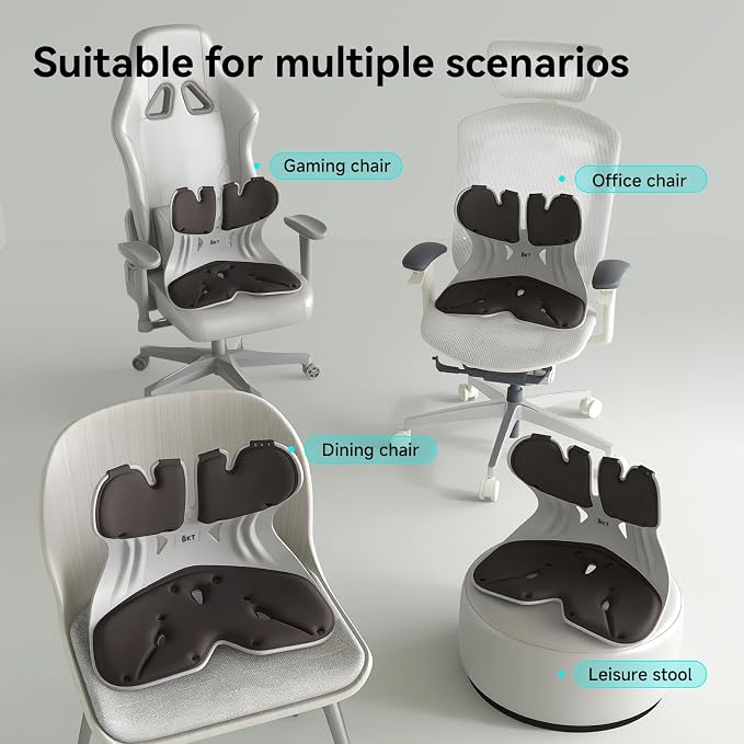 BKT Ergonomic Seat Cushion - Lumbar Support Pillow for Office Chair & Floor | Premium upgraded materials for long sitting. Comfort for students, nursing mothers, office workers and outdoor fishing trips