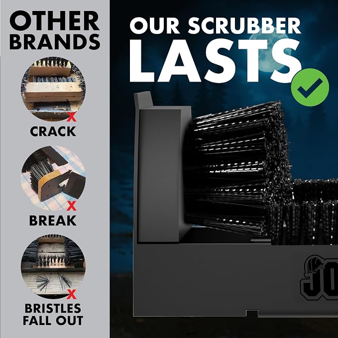 JobSite Midnight Black Boot Scrubber - The Original Shoe Scraper Brush - Mounting Shoe Cleaner - Sasquatch Strong