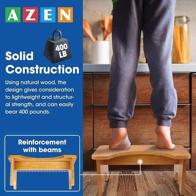 Toilet Stool Squat Adult, Wood Poop Stool for Bathroom Adults, 7 Inch Height