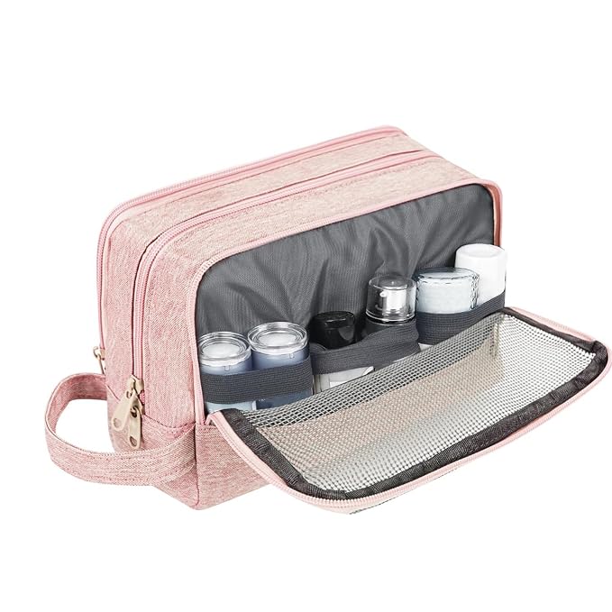 WANDF Travel Toiletry Bag for Men, Small Dopp Kit for Toiletries | Water-Resistant Fabric, Travel Bag for Toiletries, Compact Storage, Shaving Accessories, Weekend Trips