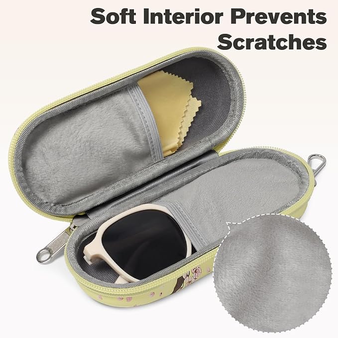 Double Eyeglasses Case, Dual Glasses Sunglasses Organizer with Zipper Closure, Eyewear Storage Box for Men Women Travel