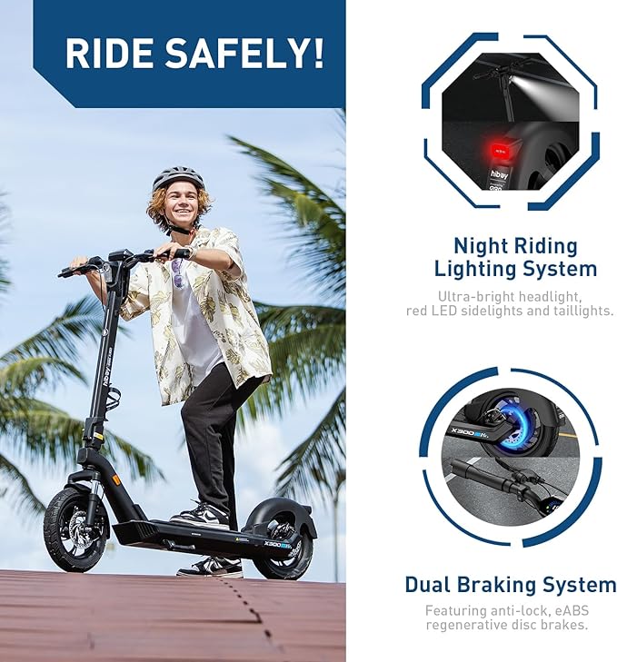 Hiboy S2 Pro/X300 Electric Scooter, 500W Motor, 10"/12" Tires, 25/38 Miles Range E Scooter, 19/23 Mph Folding Commuter Electric Scooter for Adults