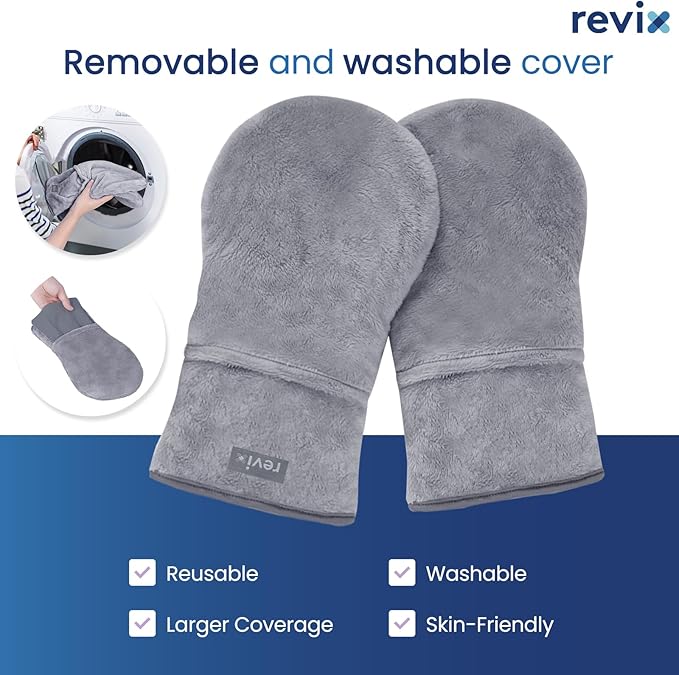 REVIX Heated Mitts for Hand Therapy, Microwavable Hand Warmer for Women and Men, Microwavable Therapy Mittens Unscented Hands Muff